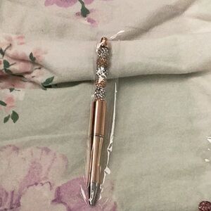 Rose Gold Pen with Crystal Details
